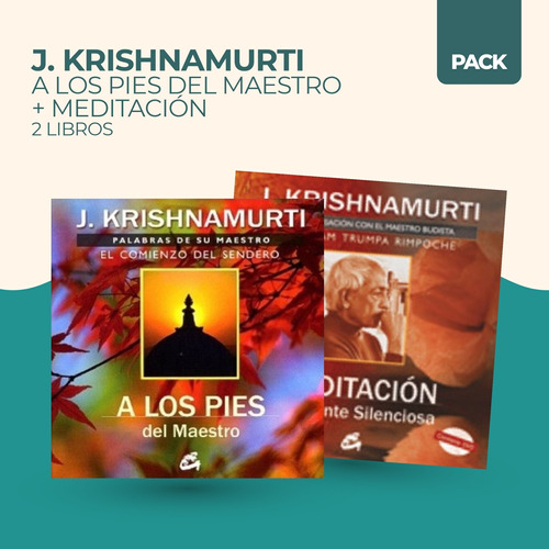 A Los Pies Del Maestro + Meditacion - 2 Libros - Krishnamurt
