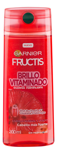 Shampoo Garnier Fructis Brillo Vitaminado en botella de 200mL por 1 unidad