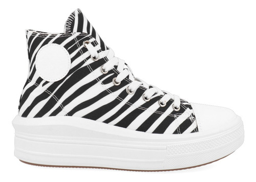 Tenis Urbano Trender Negro Con Lineas Blancas Para Mujer