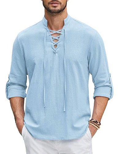 Camisa Renacentista Pirata Medieval Vikinga Para Hombre