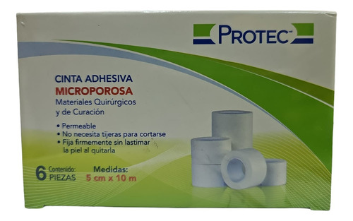 Cinta Micropore Microporosa Adhesiva 5cmx10m Protec Caja C/6