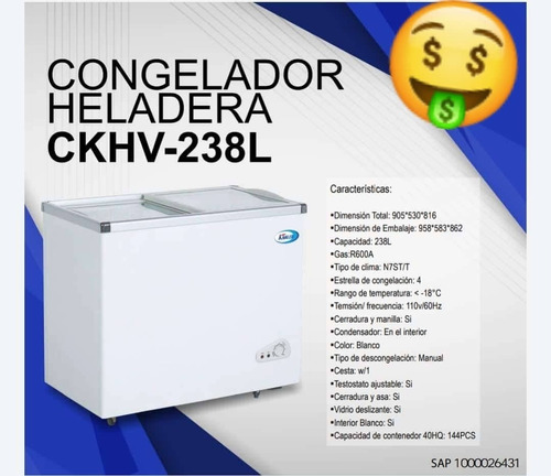 Congelador Heladera  238lts Khaled