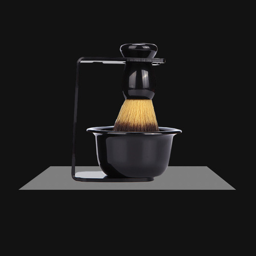 Kit De Barbear Úmido Masculino De 3 Peças: Brush, Solo
