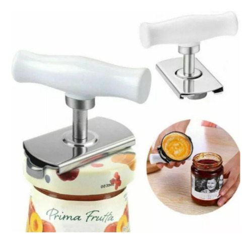 Abridor Abre Frasco Regulable Ajustable Acero Fcg Blanco