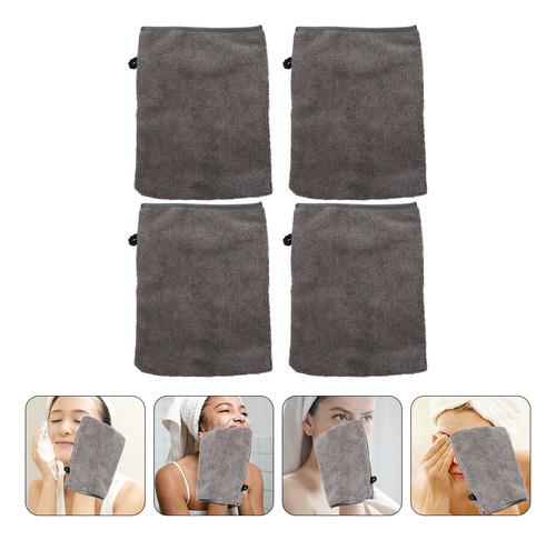 Guantes Desmaquillantes De Fibra, 4 Unidades