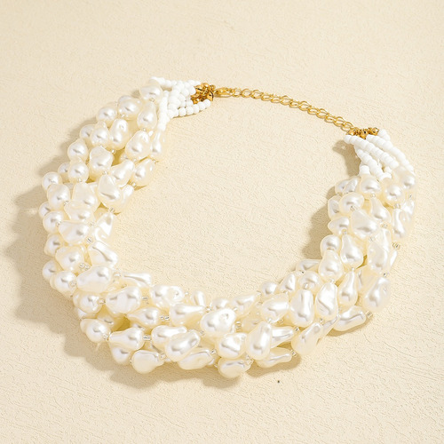 Collar Multicapa De Perlas De Imitación Con Cuentas Hechas A