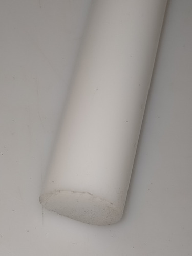 Barra Redonda Acetal O Delrin Blanco 1  1/8 PuLG X 30 Cm