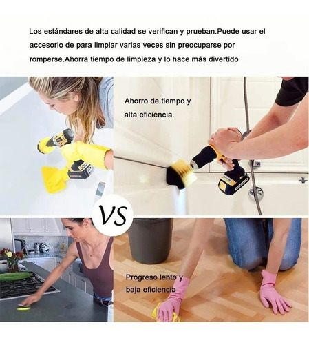 Imagen 3 de 6 de Kit 5 Cepillos Cabezal Limpieza Escobillas Para Taladro 1/4