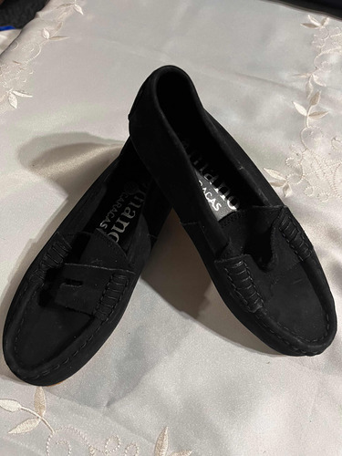 Zapatos Niñas En Cuero Gamuza Negros Talla 28