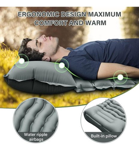 Colchoneta Dormir Camping, Colchoneta Inflable Ultralig...