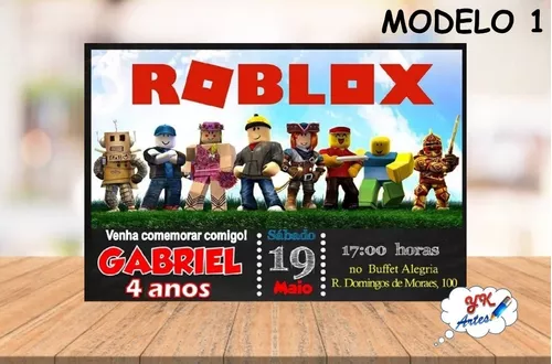 Convite Digital Roblox Arte Online Virtual Whatsapp E-mail