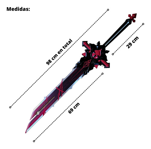 Espada Genshin Impact Lapida Del Lobo Acero 98 Cm Videojuego