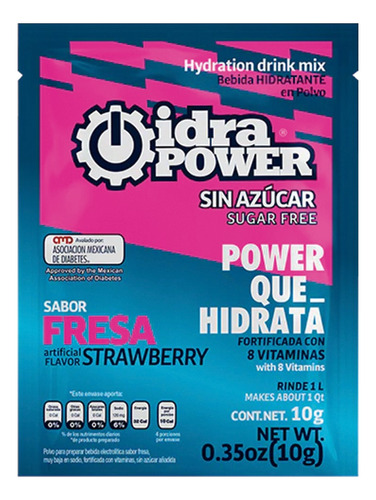 Idrapower Caja Con 10 Sobres 10 G. Sin Azúcar Para 1 L C/u 