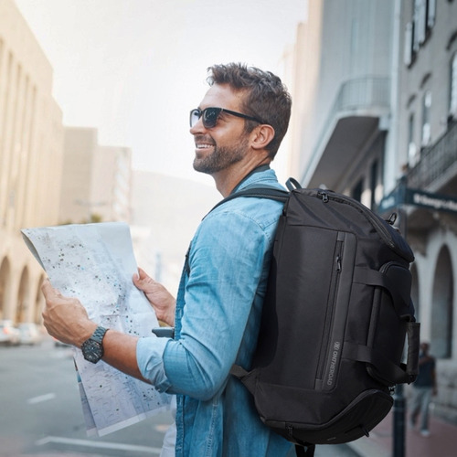 Mochila E Mala De Viagem 2 Em 1 Bag Nordk On The Road 36l Cor Preto Desenho do tecido Liso