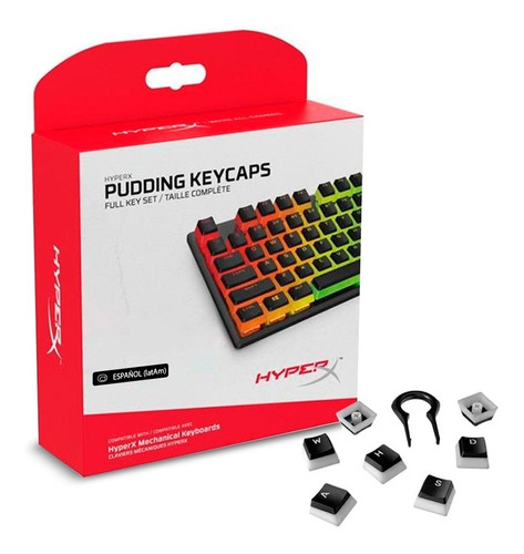 Pudding Keycaps Hyperx , 104 Teclas En Español - Negro