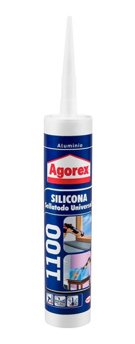 Silicona Sellante Profesional Agorex 1100 Aluminio 300ml