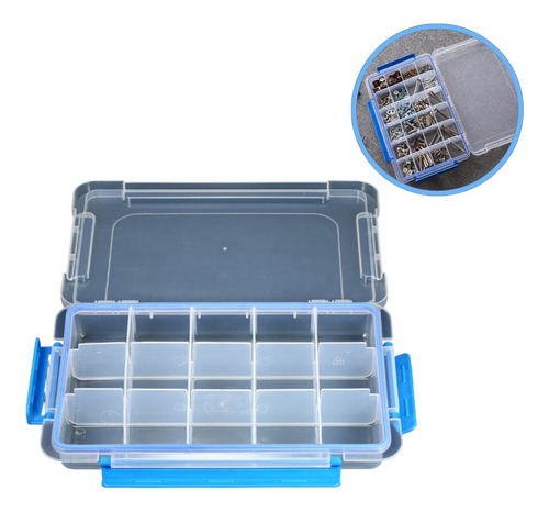 Caja Organizadora Plástica Hermetica 29x18cm Con 15 Espacios