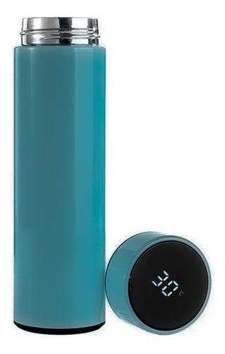 Vaso Termico De Acero Inoxidable 500ml Pantalla Tactil Touch Color Azul Liso