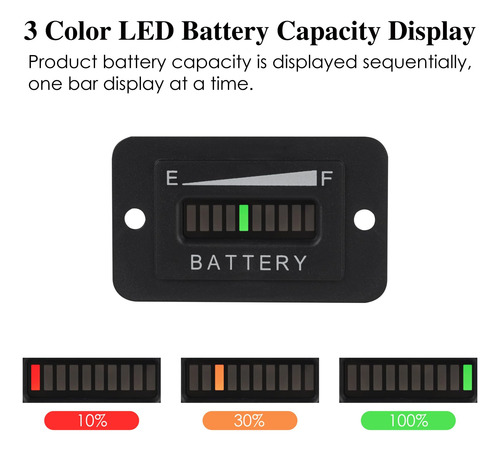 Nine-rong Indicador De Bateria Con Pantalla Led Grande, Medi