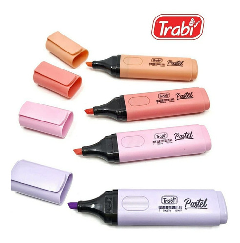 Imagen 2 de 9 de Valija Resaltadores Trabi 16 Colores Pastel + Neon + Tachadr