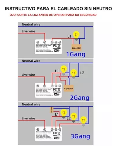 Interruptor Inteligente Wi-fi De 1 Vías Blanco (sin Neutro)