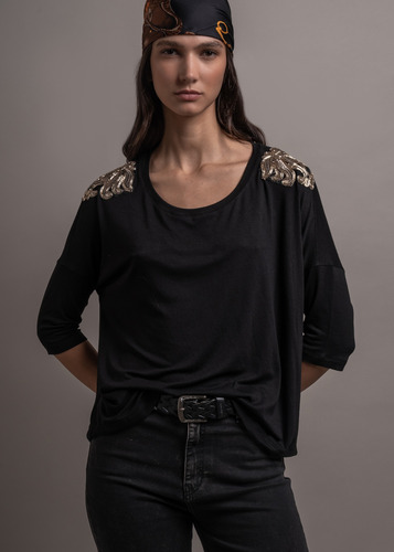 Remera Manga 3/4 La Martina Mujer Con Detalle En Hombros