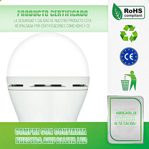 Ampolleta Recargable Led Ampolleta Inteligente 15w E27
