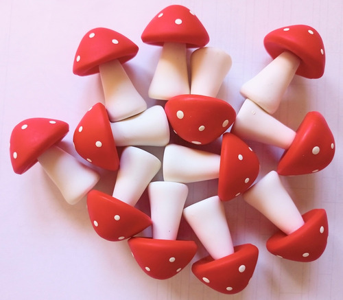 12 Apliques De Cogumelos De Biscuit Para Enfeites