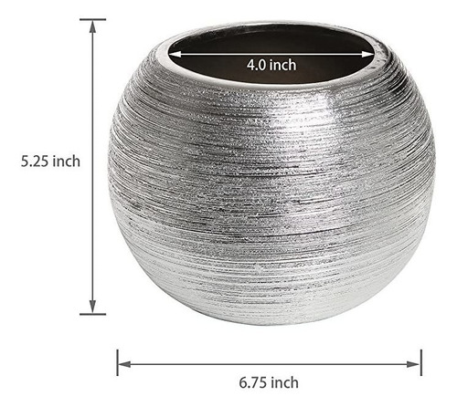 Imagen 4 de 7 de Mygift Maceta Redonda De 7.0 in De Cerámica Con Bord