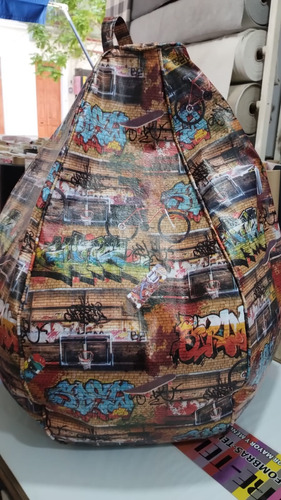 Fiacas, Puff En Eco Cuero Estampado! Nuevo