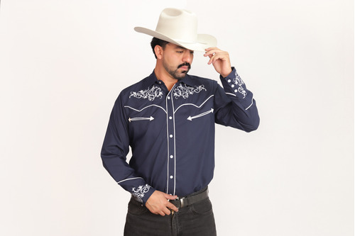 Camisa Vaquera Bordada California, Gran Herradura 