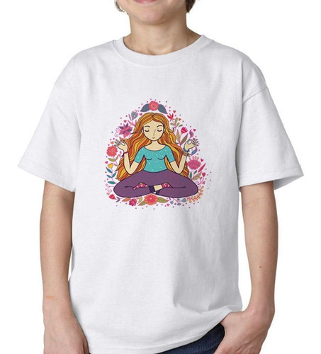 Remera De Niño Meditacion Color Sentada Cruzada Yoga