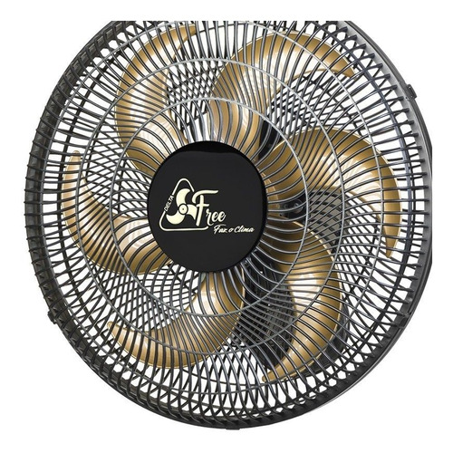 Ventilador De Parede Delta Free 40cm 150w Venti-delta Bivolt Cor da estrutura Preto Cor das pás Dourado 110V/220V