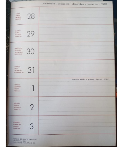 Agenda Picasso 1982 Con Imágenes A Color En Papel Ilustrado (Usado)