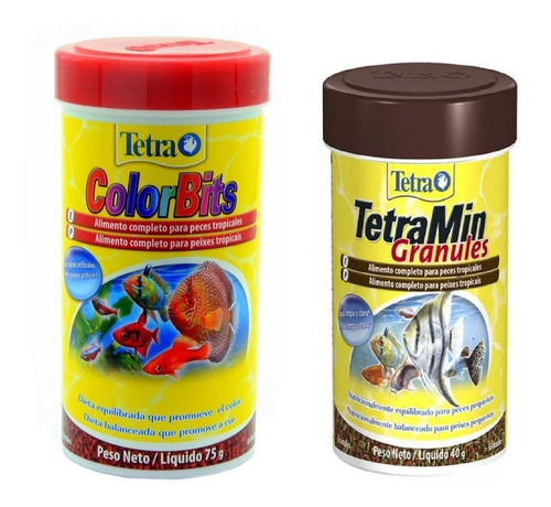 Kit Ração P/ Peixe Tetra Colorbits 75g+ Tetramin Granul. 40g