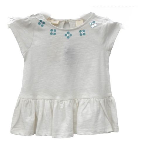 Playera Bebe Blanca Flores First Impressions 0 - 3 Meses