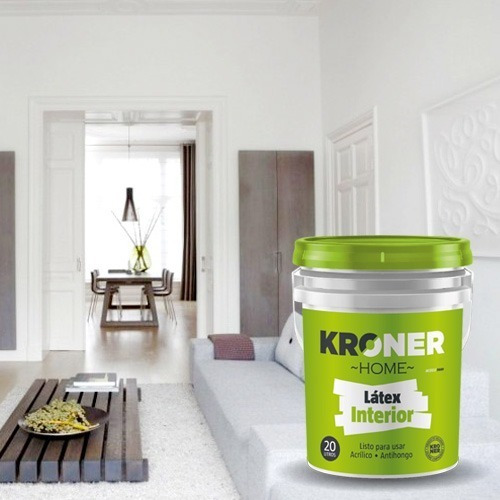 Imagen 4 de 10 de Pintura Látex Interior Mate 20lts Antihongo Kroner Home