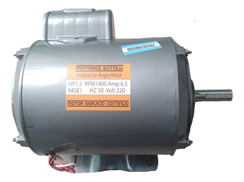 Motor 1 1/2 Hp Servicio Continuo Eje 19 Mm Varios Usos 