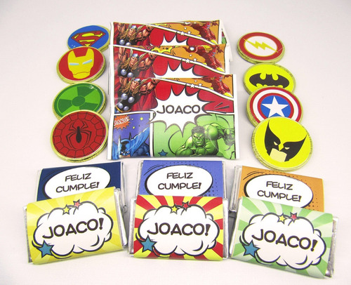 Kit Imprimible Cumpleaños Superheroes Personalizado Avengers