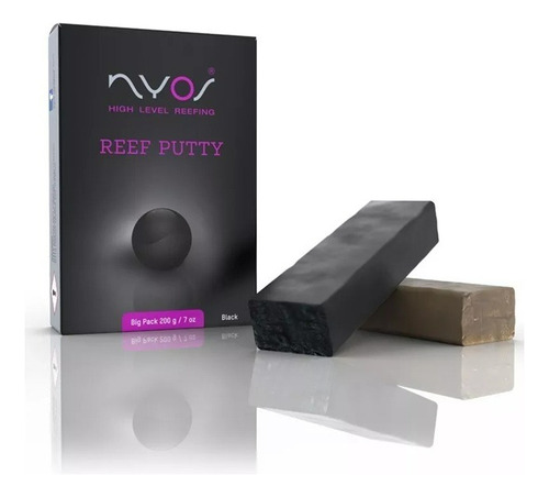 Reef Putty 200g Nyos Cola Epoxi Preta P/ Fixar Corais Rochas Cor Preto