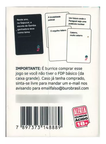 Kit Jogo de Cartas Patuscada + Expansão Politica Card Game - Jogos