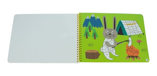 Libro Pega Por Numeros Campamento Estampas Stickers Manual