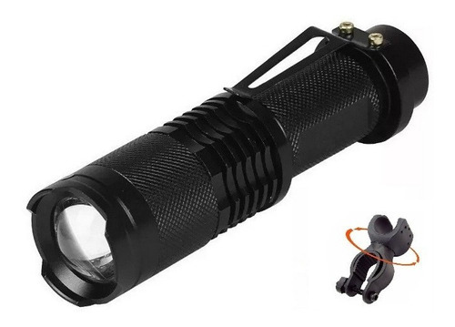 Lanterna Tática 576 Led T6 Recarregavel Com Suporte Bike Cor da lanterna Preta Cor da luz Branco-frio
