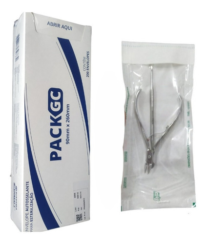 200 Saquinho Envelope Para Autoclave Auto Selante 9 X 26 Mm