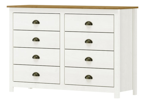 Comoda 8 Gavetas Madeira Maciça 125 Cm 9102 Branco Freijo Mi