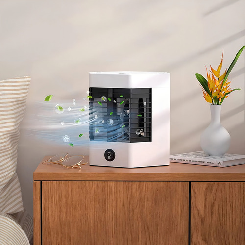 Mini Ar Condicionado Climatizador Portátil Usb Mesa Carro Cor Branco