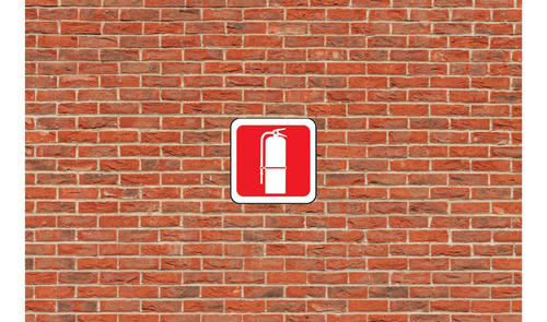 Cartel Calcomania Autoadhesivo Matafuego 14x14 Centimetros Cuadrado Seguridad Realizada En Pvc Facil Colocación Para Pegar Sobre Diferentes Materiales Facil Visualización
