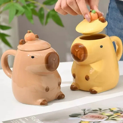 2 Xícaras De Café De Cerâmica De Capivara Criativa Fofa