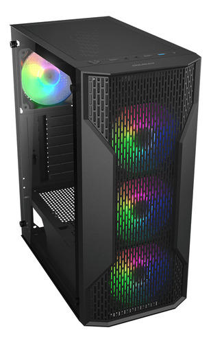 Gabinete Gamer Cougar Mx110 Rgb 4 Ventiladores Incluidos Color Negro