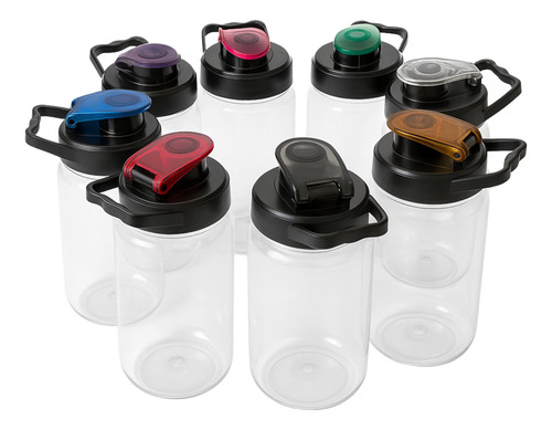130 Vasos De Fiesta Con Tapa De Asa Cilindro 500 Ml Reusable Rojo